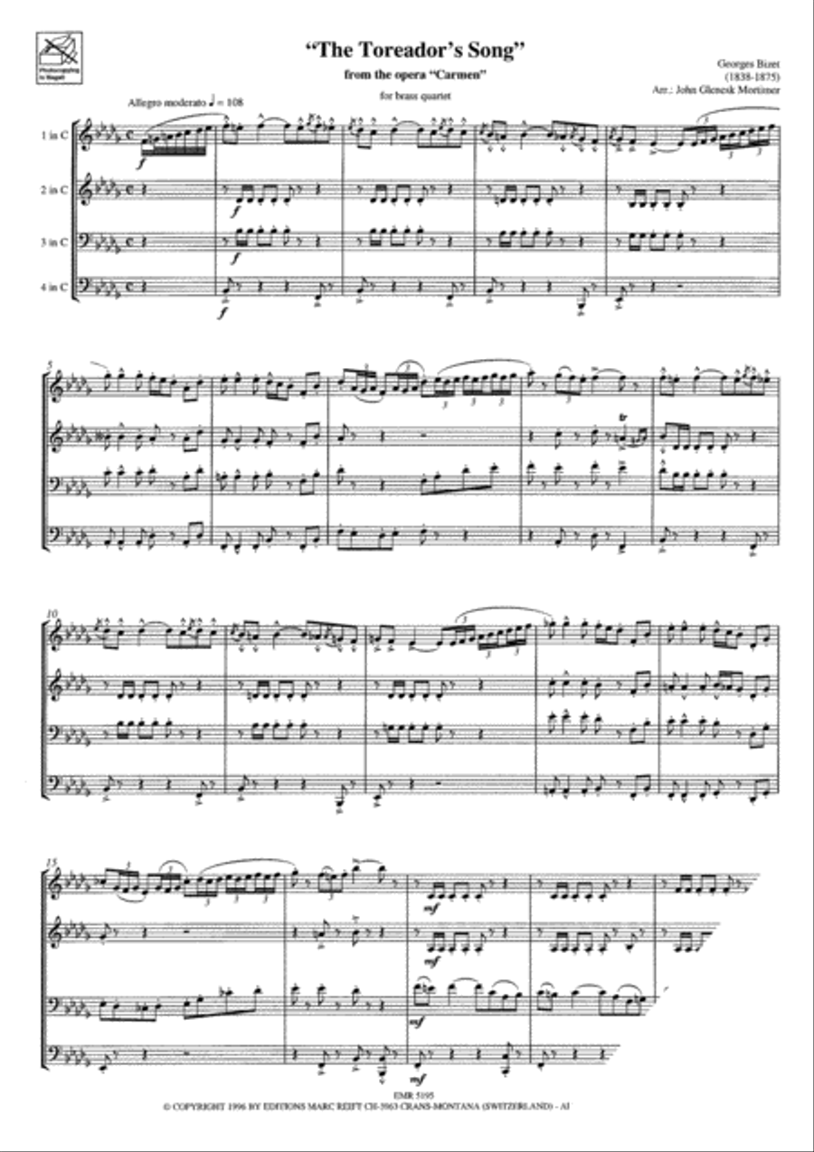 The Toreador's Song The Toreador's Song Brass Quartet scores gallery preview page 4