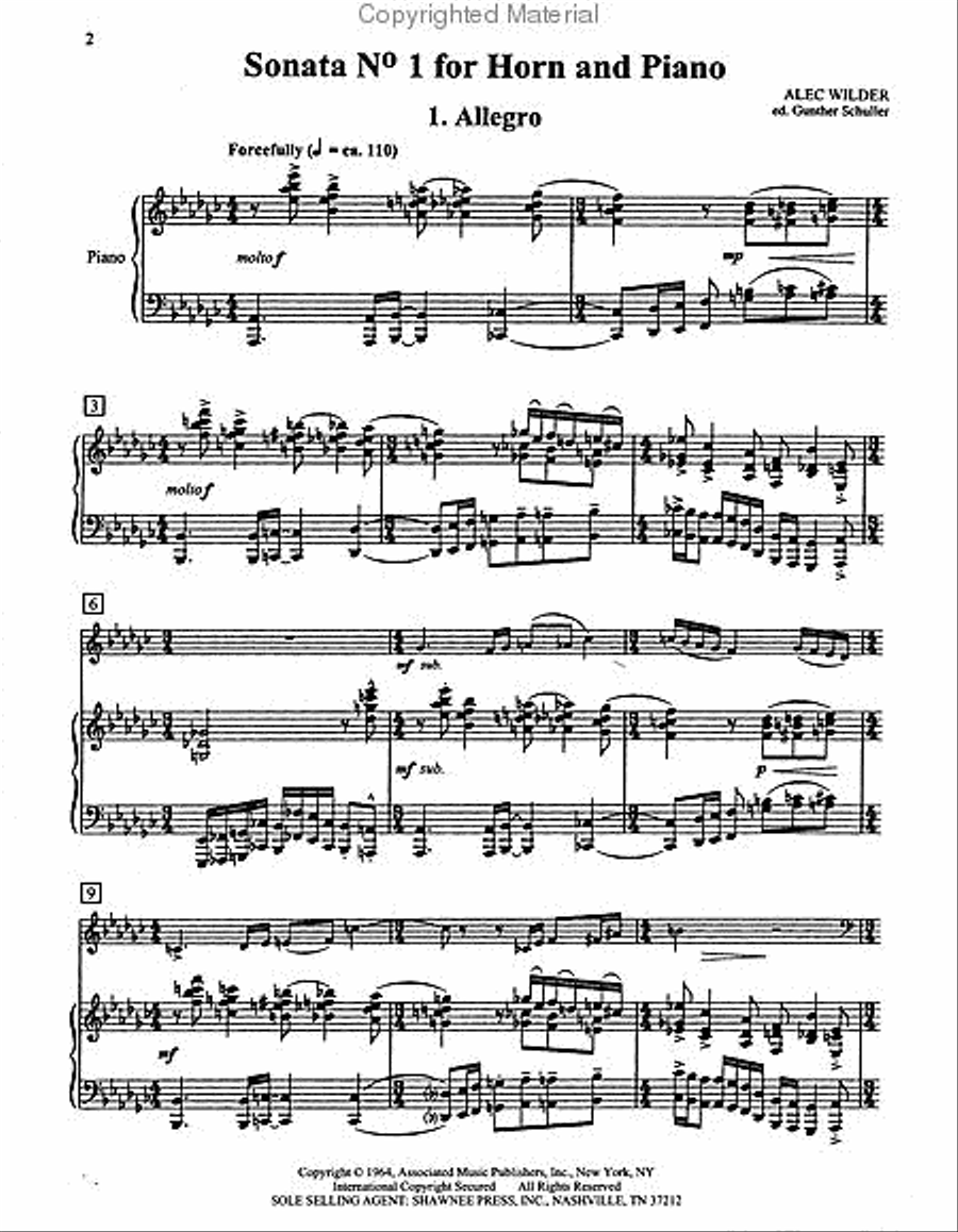 Sonata No. 1 for Horn and Piano Horn scores gallery preview page 2