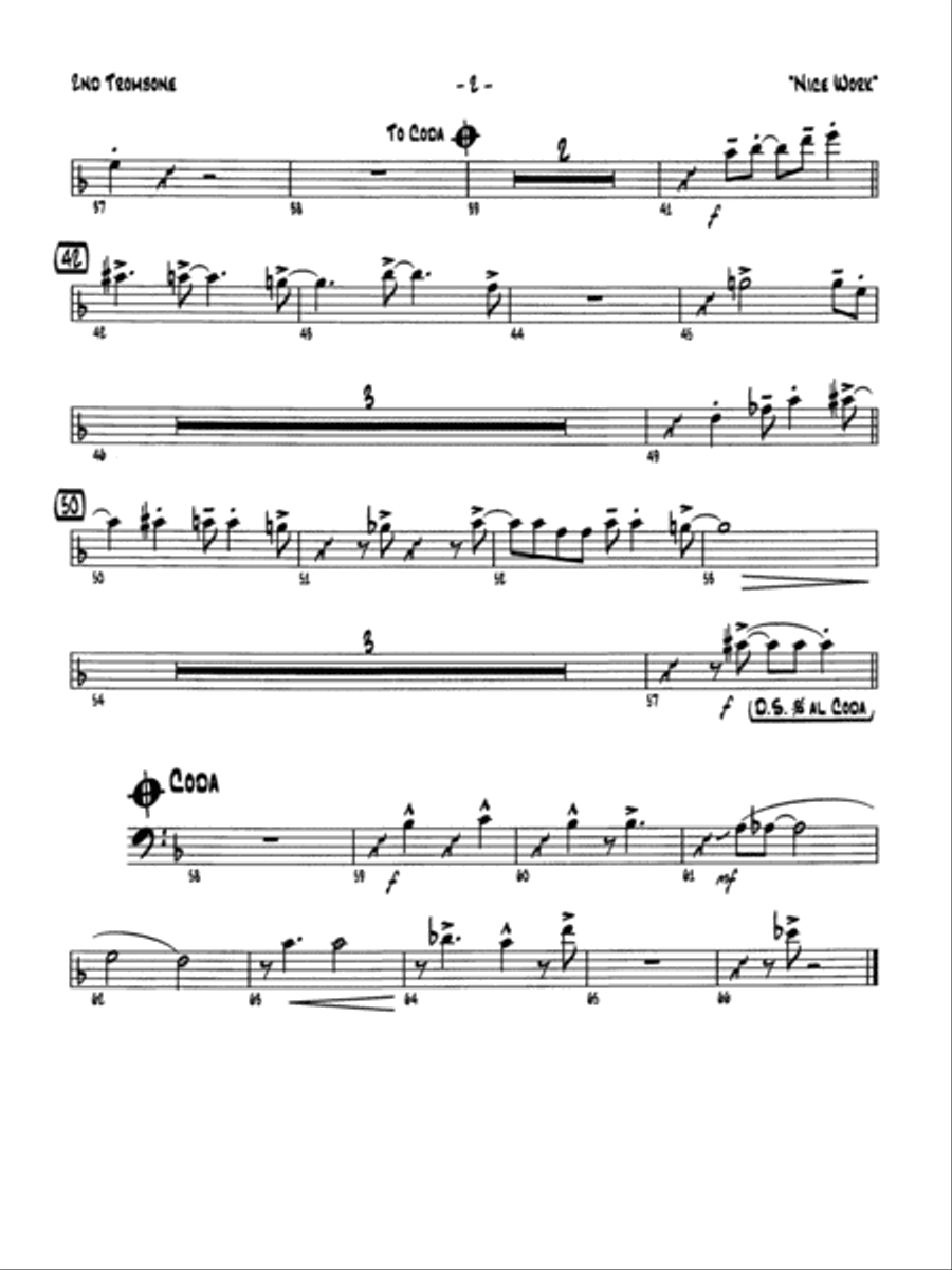 Nice Work If You Can Get It: 2nd Trombone Jazz Ensemble scores gallery preview page 2