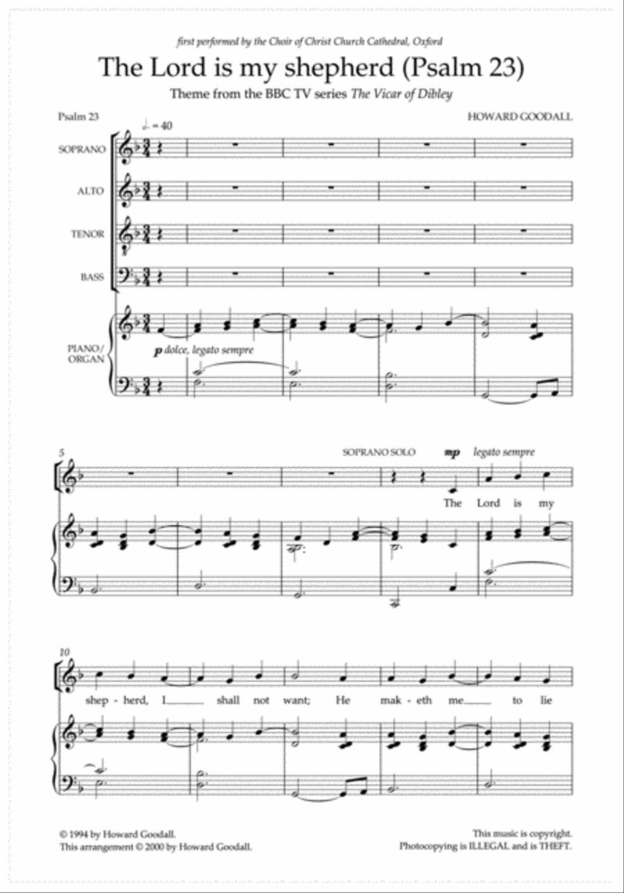 The Lord Is My Shepherd (Psalm 23) 4-Part scores gallery preview page 2