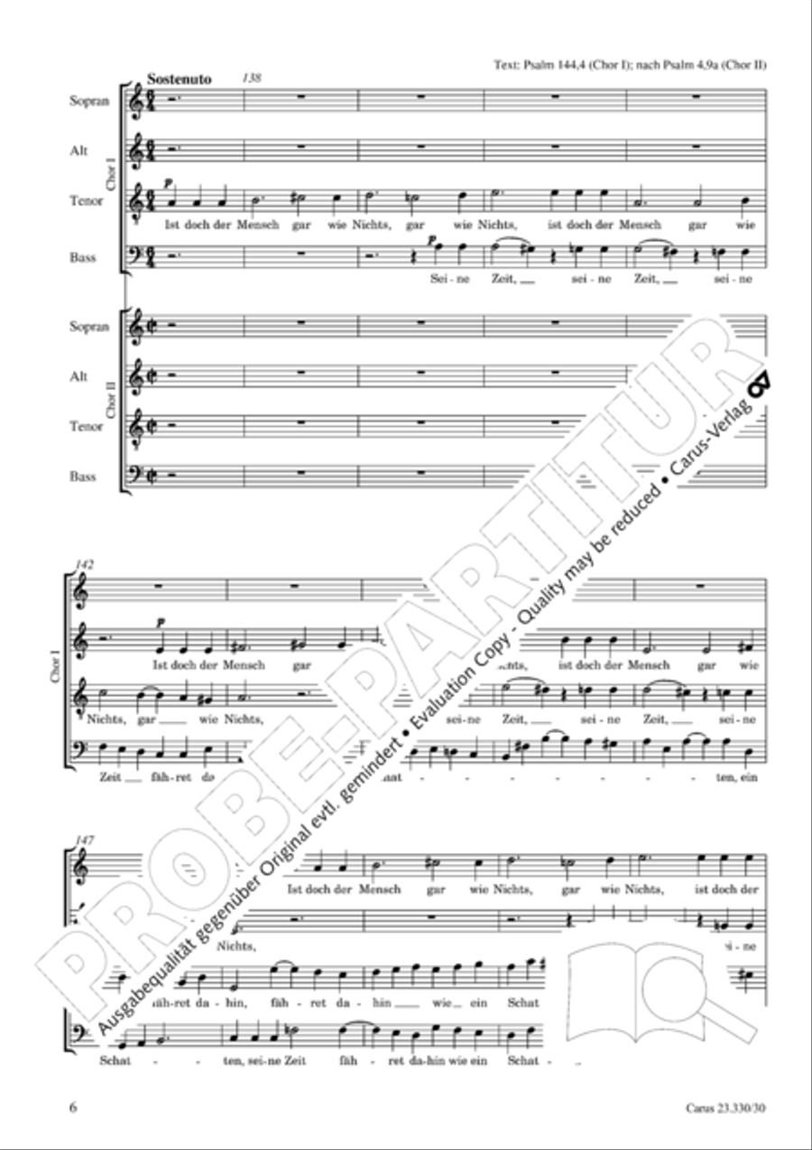 Even in the midst of life (Mitten wir im Leben sind) 4-Part scores gallery preview page 7
