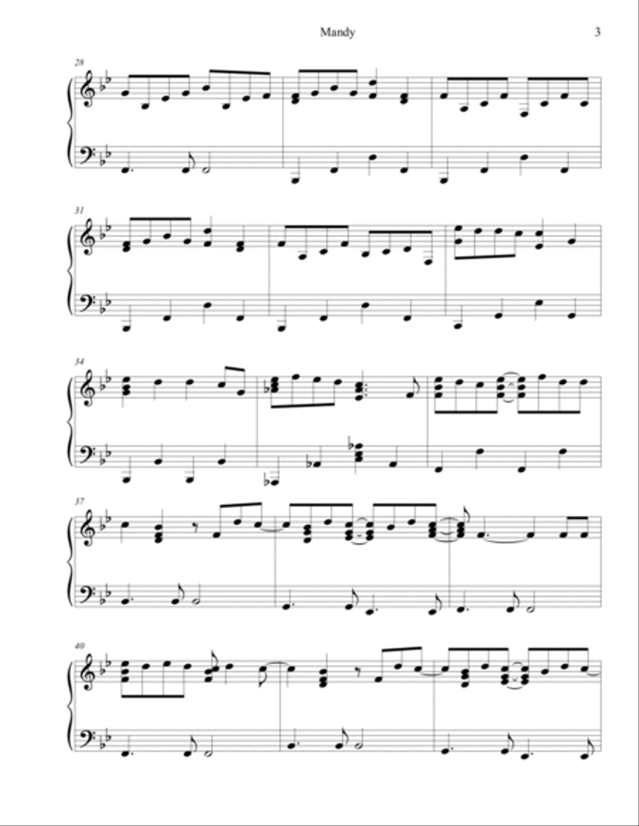 Mandy Piano Solo scores gallery preview page 3