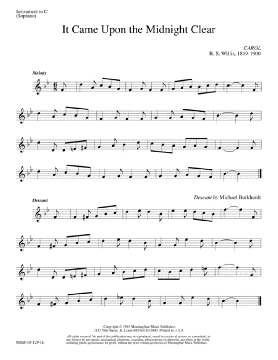 It Came Upon the Midnight Clear (Carol) 4-Part scores gallery preview page 6