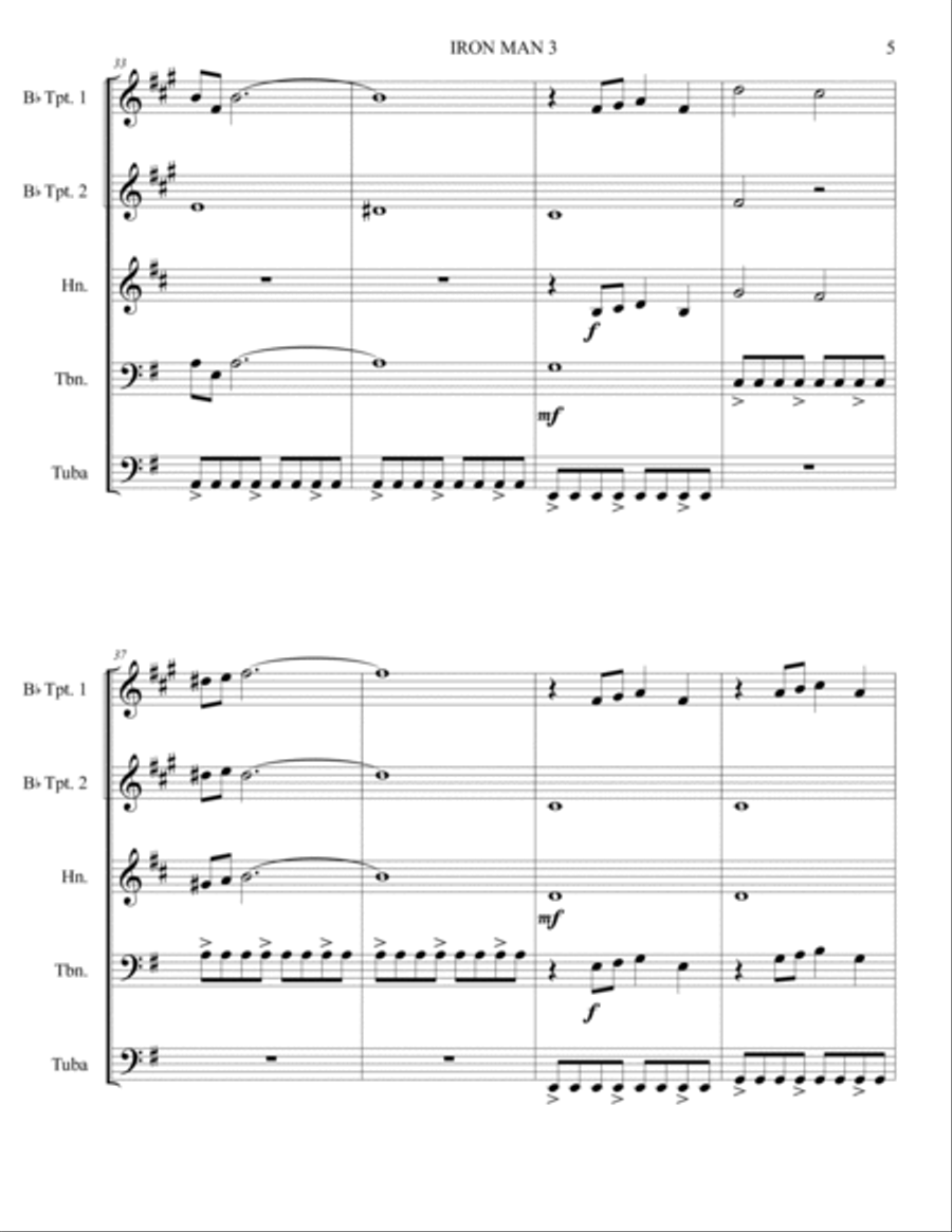 Iron Man 3 Iron Man 3 Brass Ensemble scores gallery preview page 6