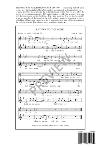 Return to the Lord image number null
