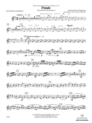 Finale (from Serenade for Strings in C Major, Op. 48, Movement #4 (Terma Russo)): B-flat Tenor Saxophone