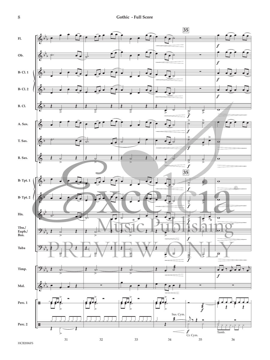 Gothic (Score) Concert Band scores gallery preview page 8