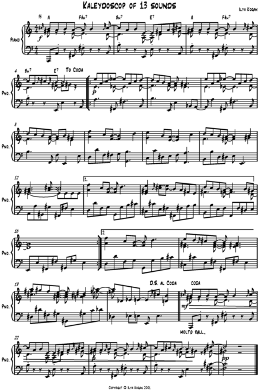 Kaleydoskop of 13 sounds Kaleydoskop of 13 sounds Piano Solo scores gallery preview page 1