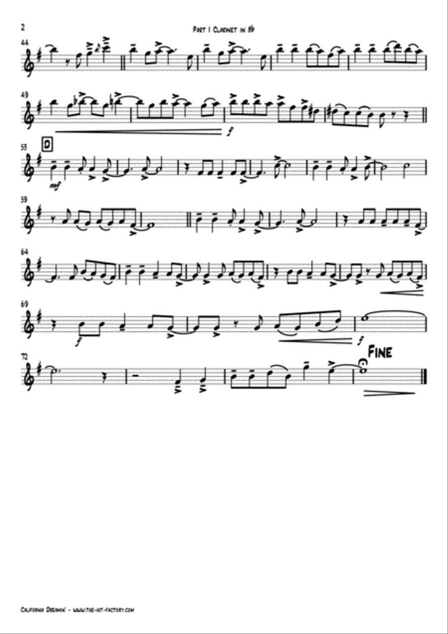 California Dreamin' Woodwind Trio scores gallery preview page 5