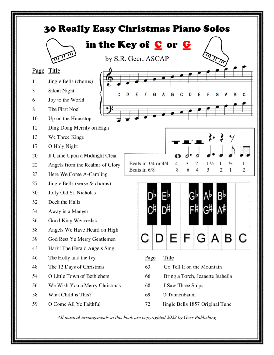 30 Really Easy Christmas Piano Solos Easy Piano scores gallery preview page 1
