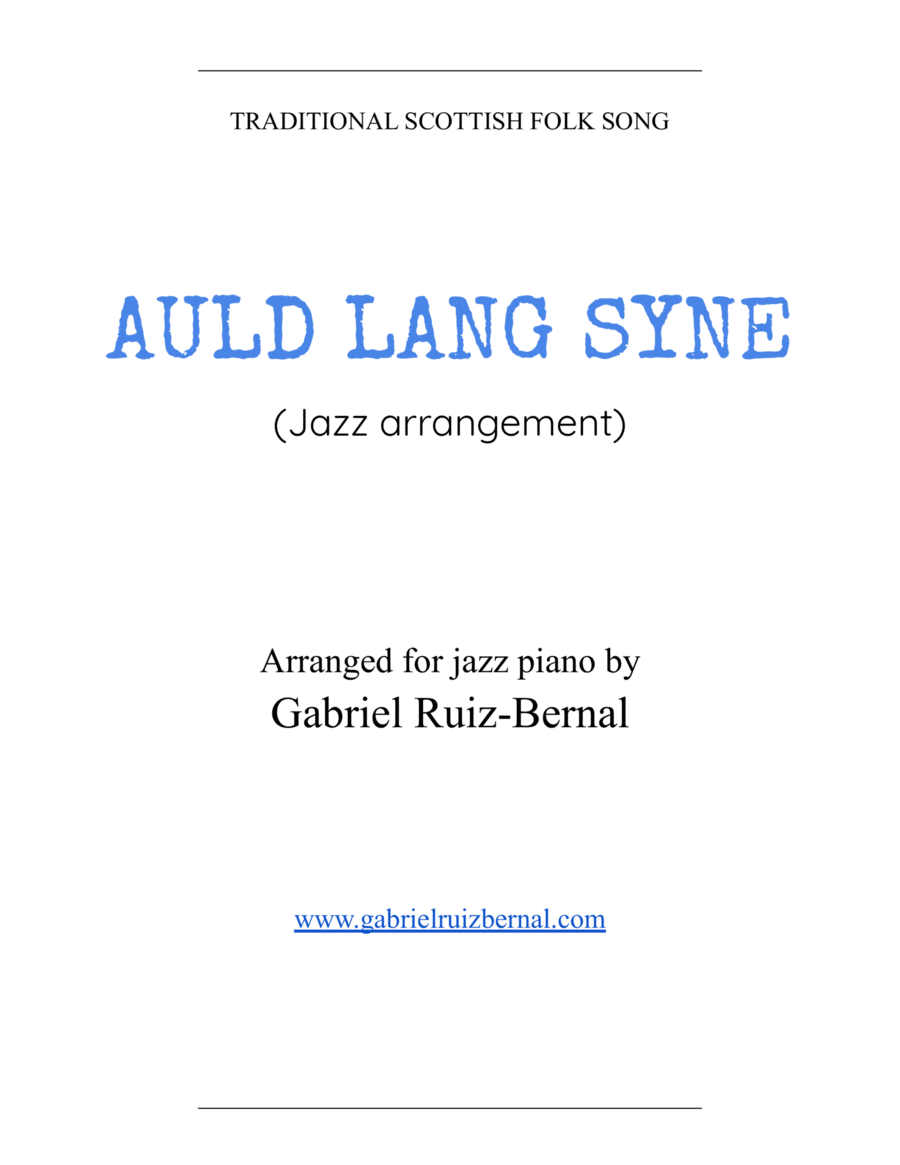 AULD LANG SYNE (jazz piano arrangement) Piano Solo scores gallery preview page 1