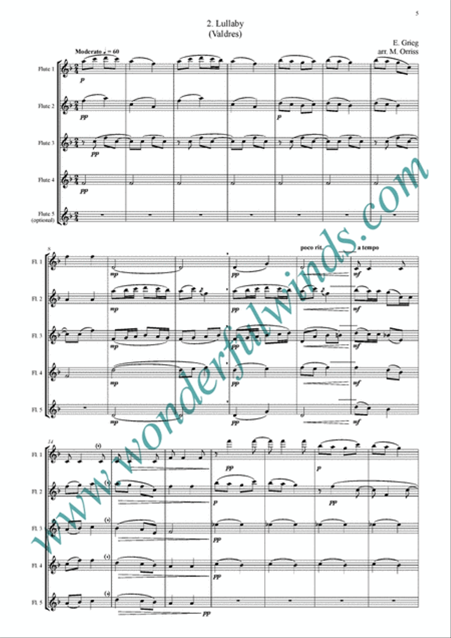 Six Norwegian Mountain Melodies Flute scores gallery preview page 3
