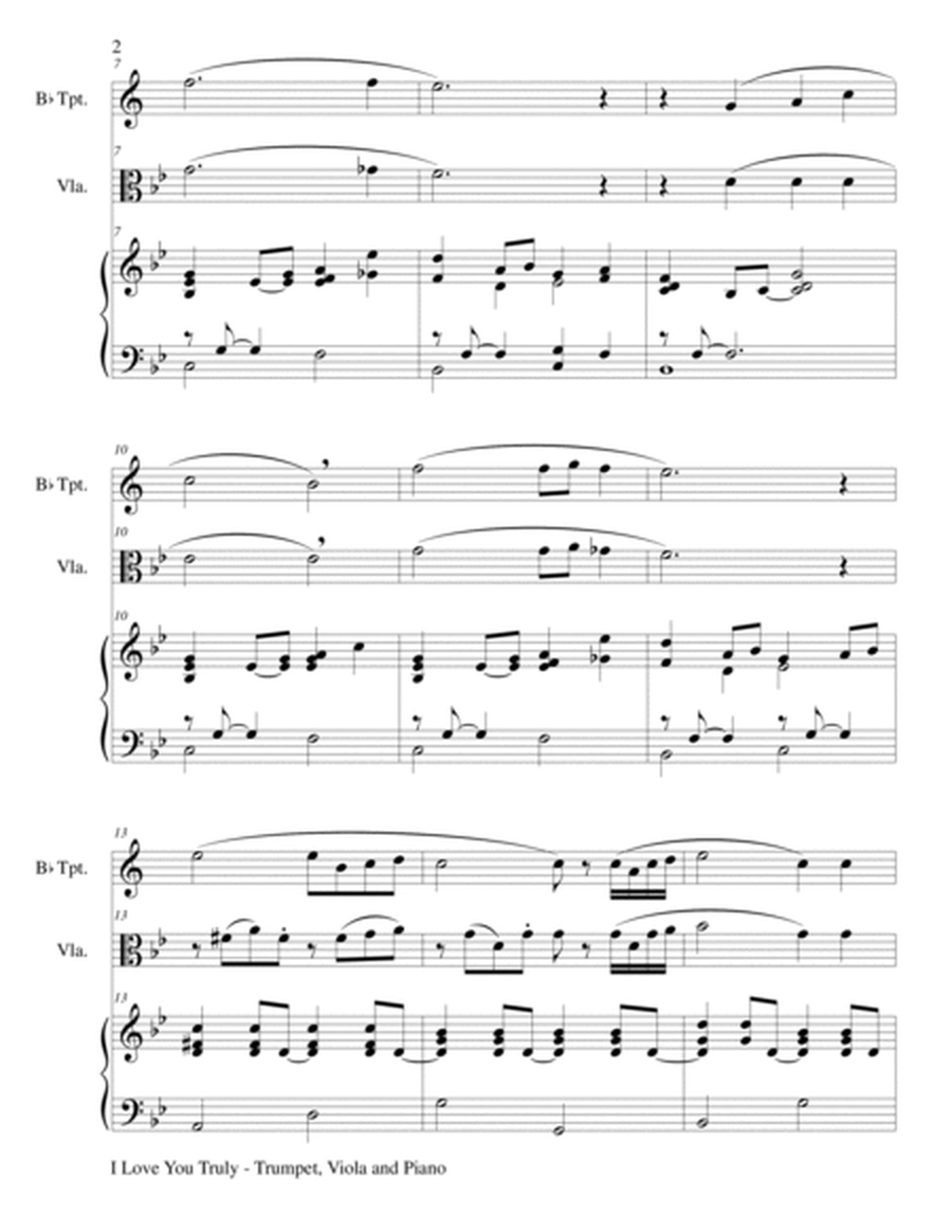 I LOVE YOU TRULY (Trio – Bb Trumpet, Viola, and Piano with Score and Parts) image number null