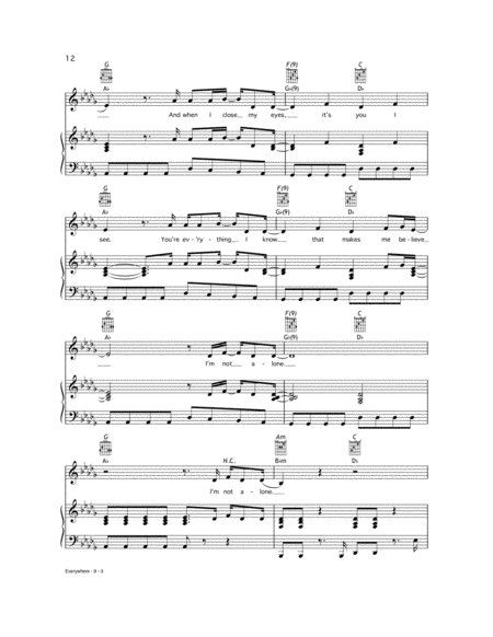 Michelle Branch: Everywhere sheet music for voice, piano or guitar