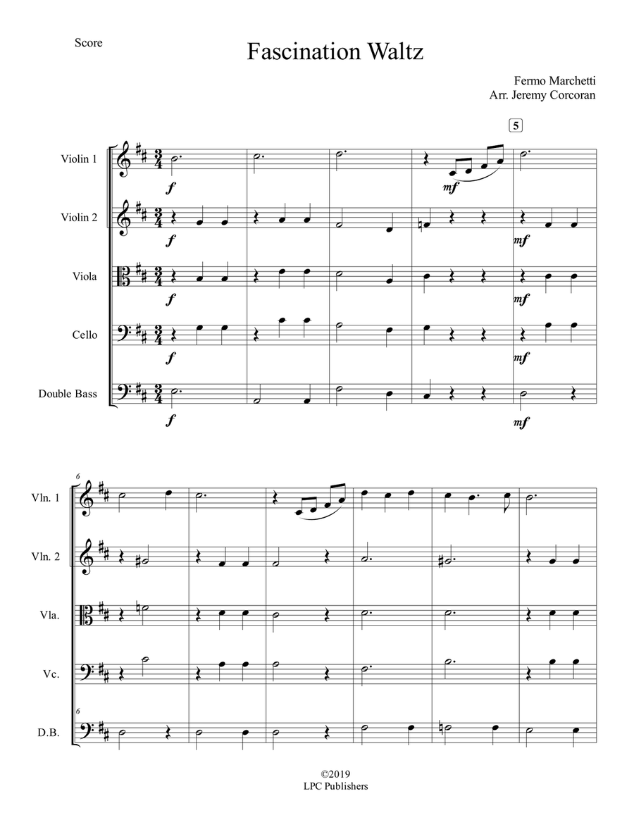 Fascination Waltz for String Orchestra String Orchestra scores gallery preview page 2