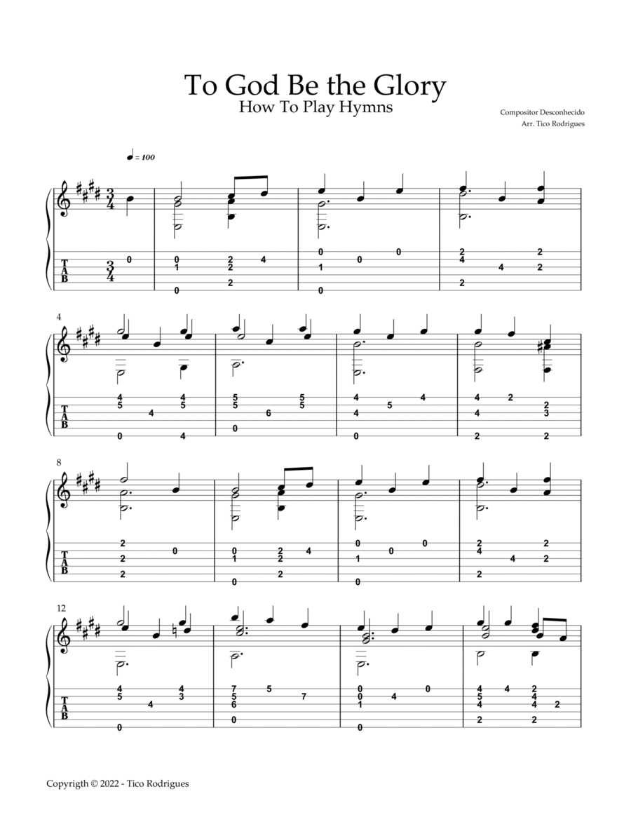 To God Be the Glory Acoustic Guitar scores gallery preview page 1