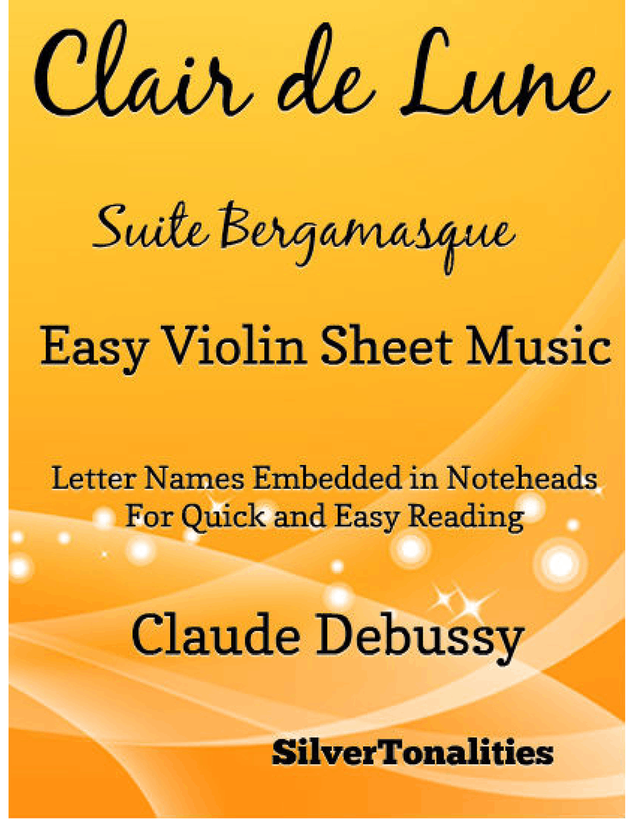 Clair de Lune Suite Bergamasque Easy Violin Sheet Music Violin Solo scores gallery preview page 1