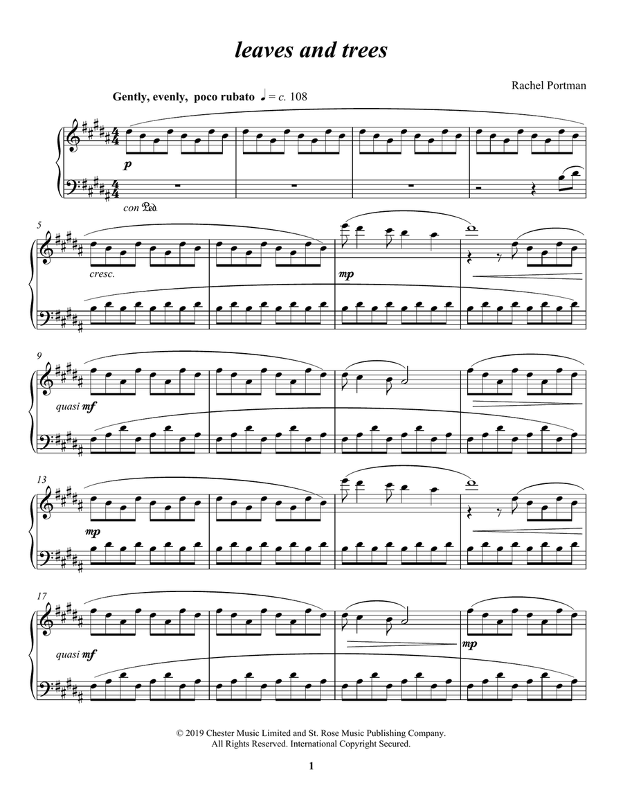 leaves and trees leaves and trees Piano Solo scores gallery preview page 1