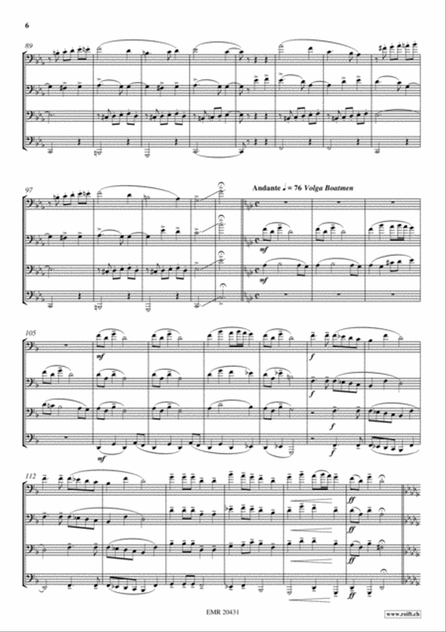 Russian Impressions Trombone Quartet scores gallery preview page 6