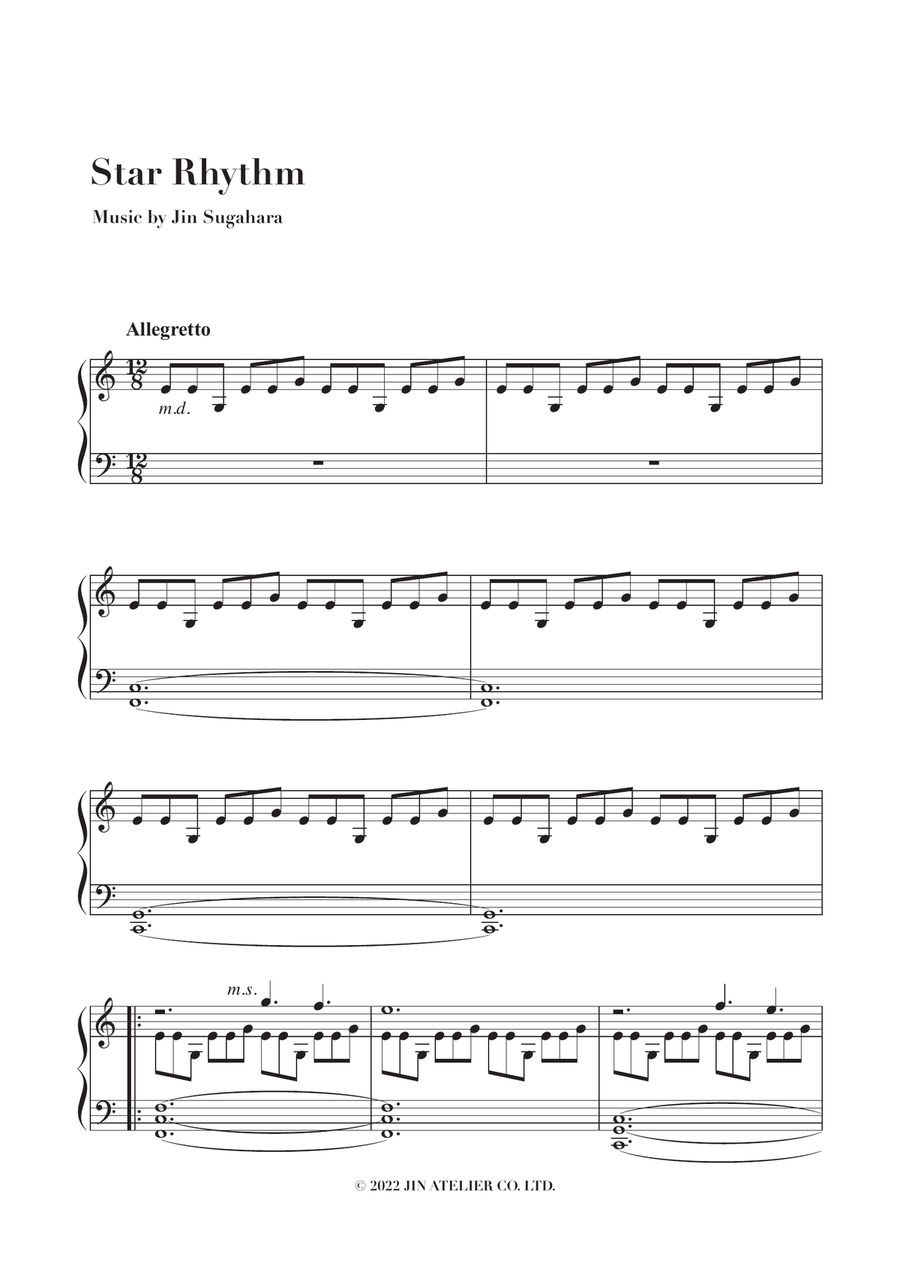 Star Rhythm - Piano Solo Sheet Music Easy Piano - Digital Sheet Music