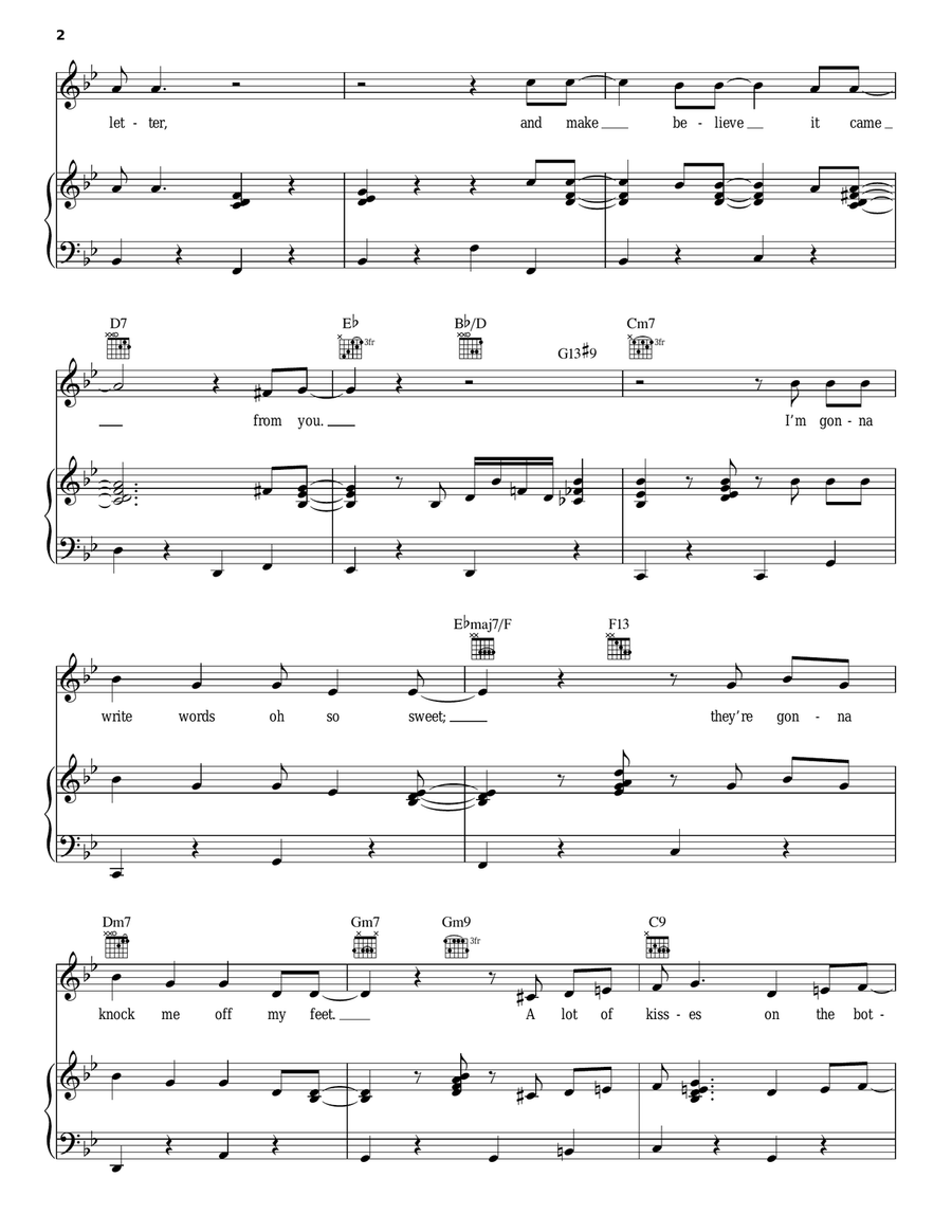 I'm Gonna Sit Right Down And Write Myself A Letter Piano, Vocal, Guitar scores gallery preview page 2