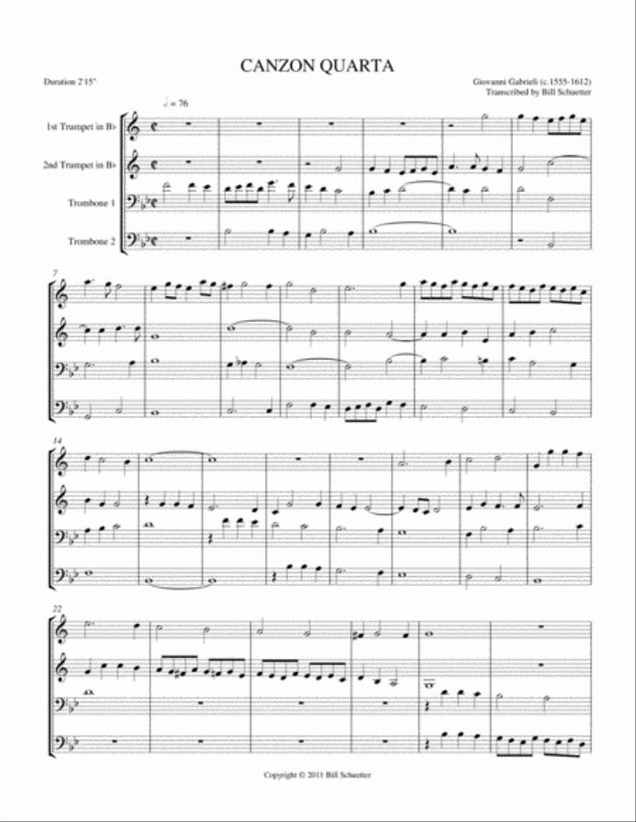 Canzon Quarta Trombone scores gallery preview page 2