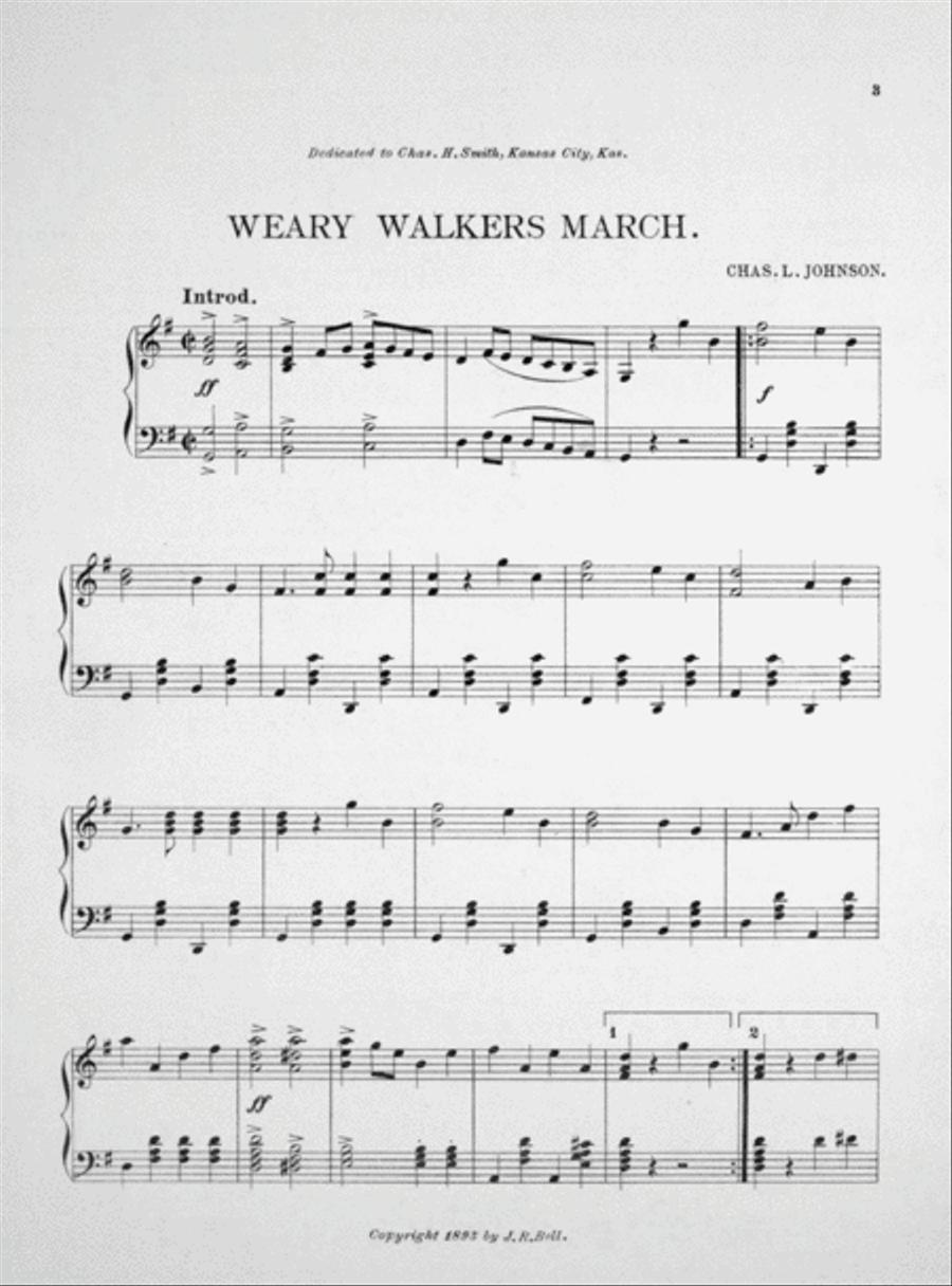 Wayside Willie's March. Weary Walker Piano Solo scores gallery preview page 2