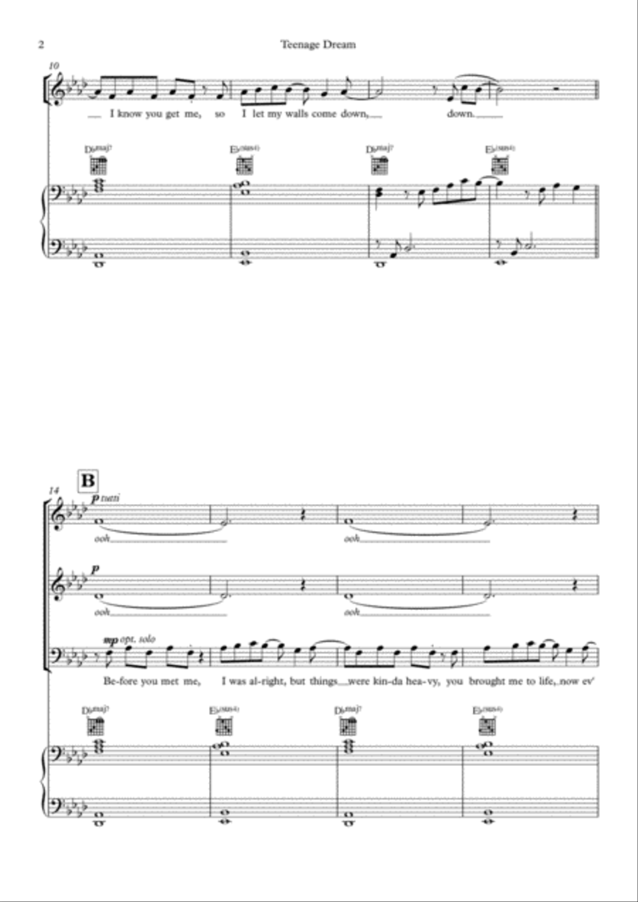 Teenage Dream 3-Part scores gallery preview page 2