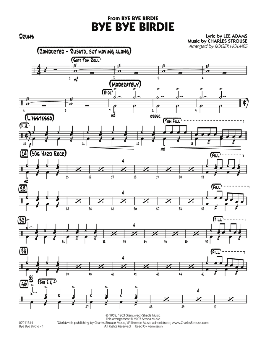 Bye Bye Birdie (w/ opt. Vocal) - Drums Jazz Ensemble scores gallery preview page 1