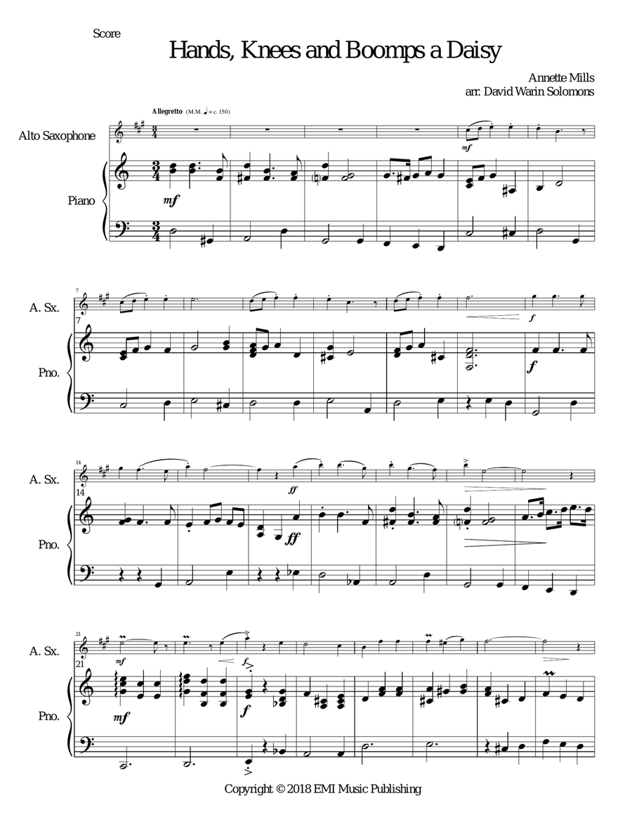 Boomps A Daisy Alto Saxophone scores gallery preview page 1