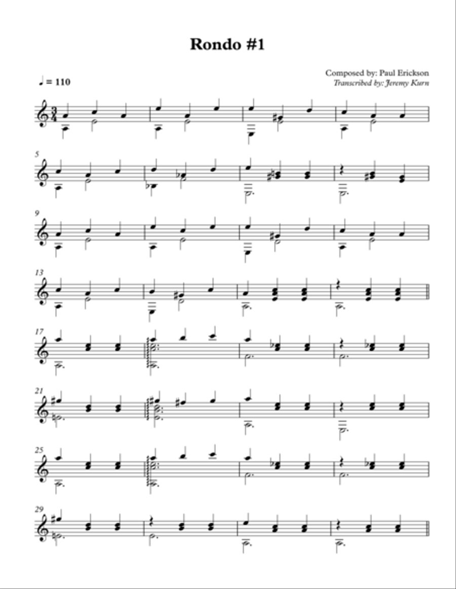 Rondo #1 Rondo #1 Classical Guitar scores gallery preview page 1