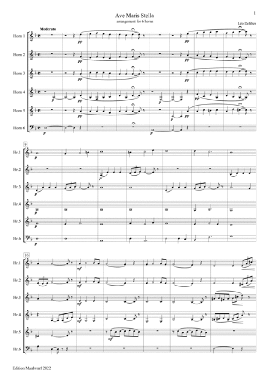 Ave Maris Stella Horn scores gallery preview page 3