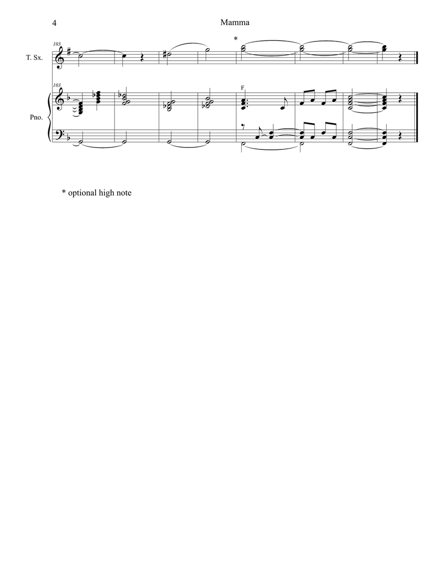 Mama (mamma) Mama (mamma) Tenor Saxophone scores gallery preview page 4
