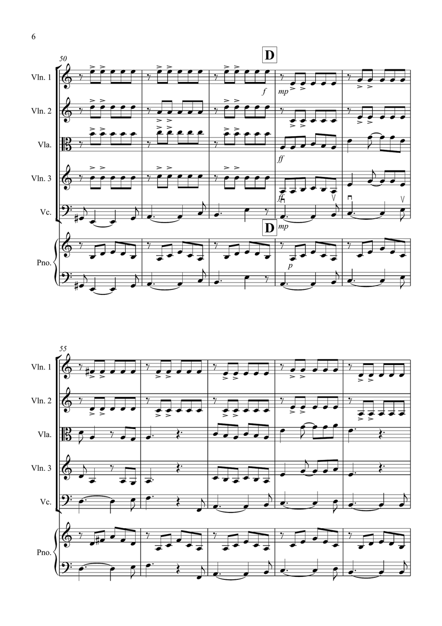 House of the Rising Sun for String Quartet String Quartet scores gallery preview page 6
