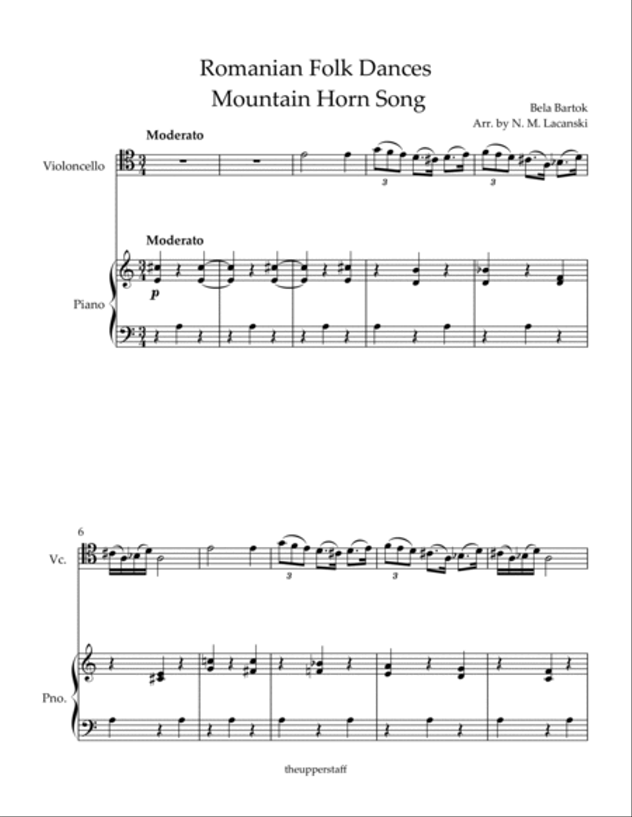 Romanian Folk Dances Mountain Horn Song Horn scores gallery preview page 2