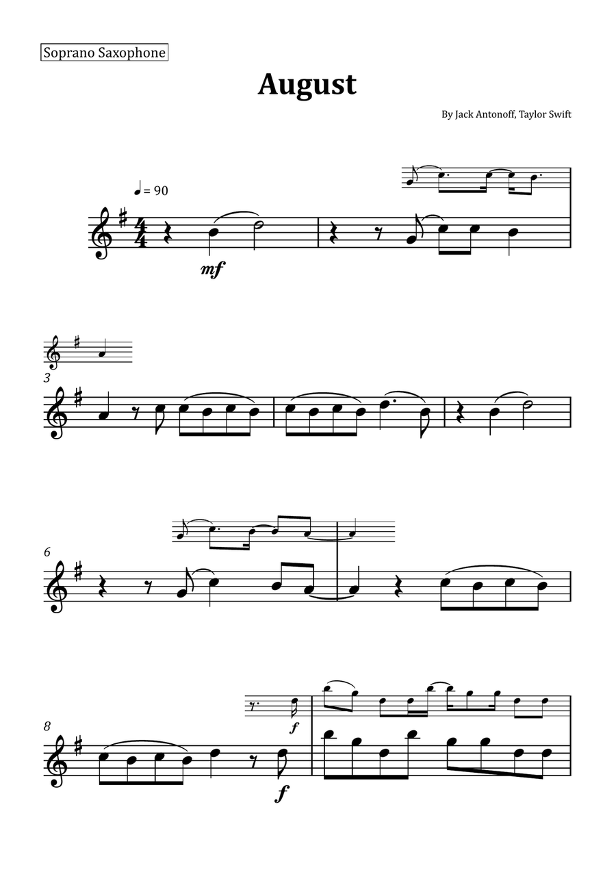 August Saxophone Quintet scores gallery preview page 4