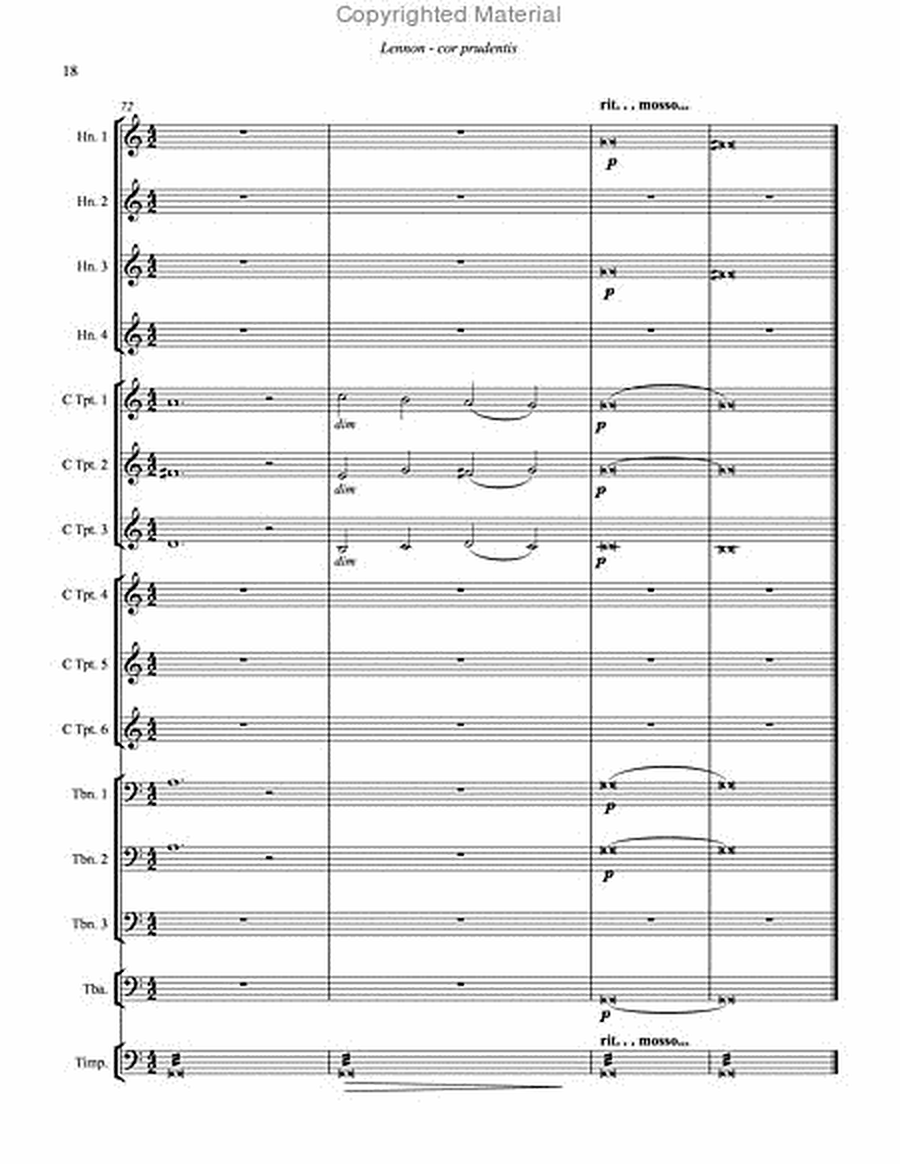 cor prudentis for Large Brass Ensemble & Timpani image number null
