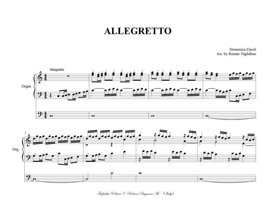 ALLEGRETTO - D. Zipoli - For Organ 3 staff Organ Solo scores gallery preview page 2