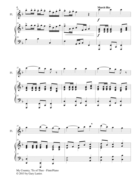 PATRIOTIC MUSIC, 5 Patriotic Songs for Flute and Piano (Score/Parts) image number null