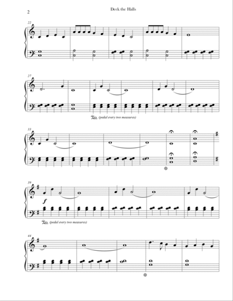 Deck the Halls (Easy Piano) Deck the Halls (Easy Piano) Easy Piano scores gallery preview page 2