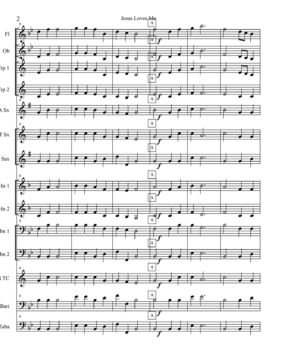 Jesus Loves Me for Concert Band Concert Band scores gallery preview page 2