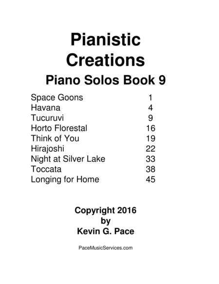 Pianistic Creations: Original Music for Piano Solo (volume 9) image number null
