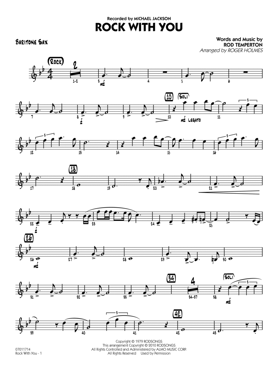 Rock With You - Baritone Sax Jazz Ensemble scores gallery preview page 1