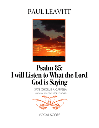 Book cover for Psalm 85 - I Will Listen to What The Lord God is Saying