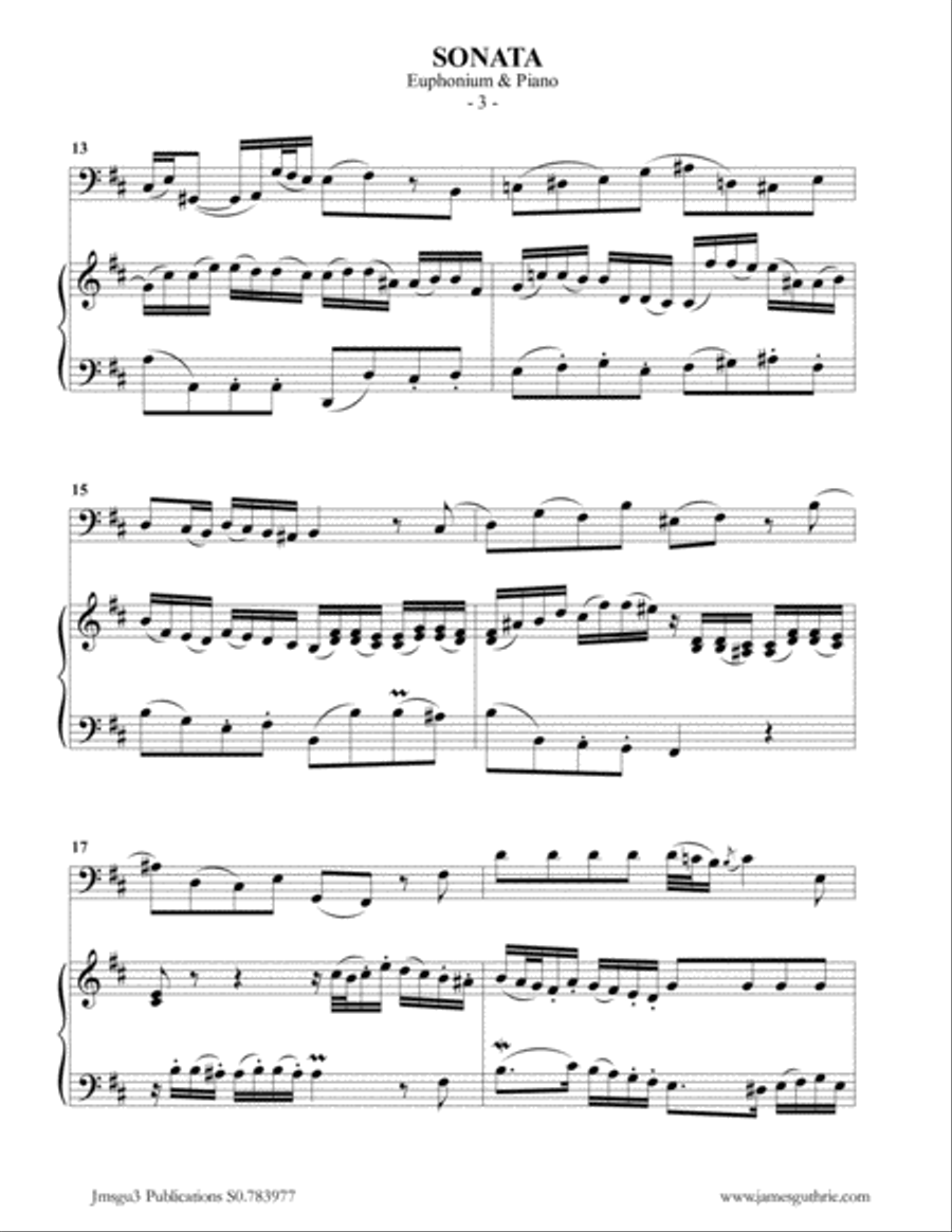 BACH: Sonata BWV 1030 for Euphonium & Piano Brass Duet scores gallery preview page 3