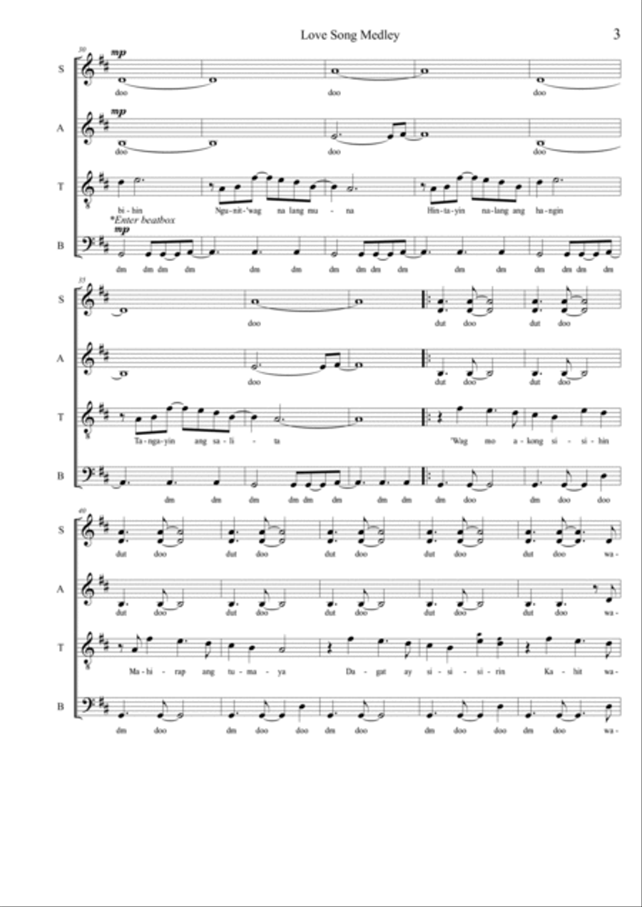 OPM Love Song Medley 4-Part scores gallery preview page 3