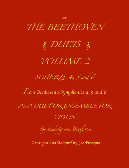 THE BEETHOVEN DUETS FOR VIOLIN VOLUME 2 SCHERZI 4, 5 and 6 image number null