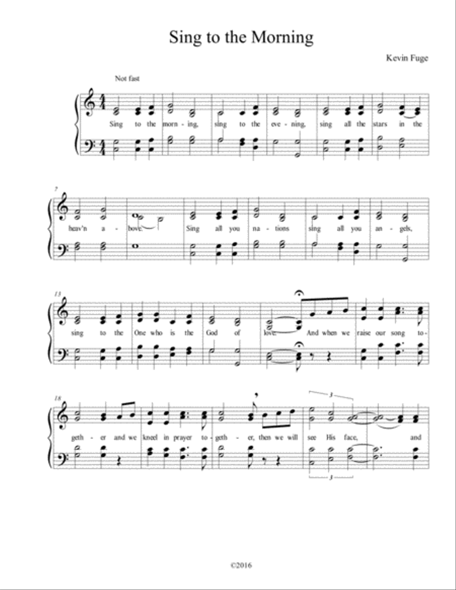 Sing to the Morning Choir scores gallery preview page 1