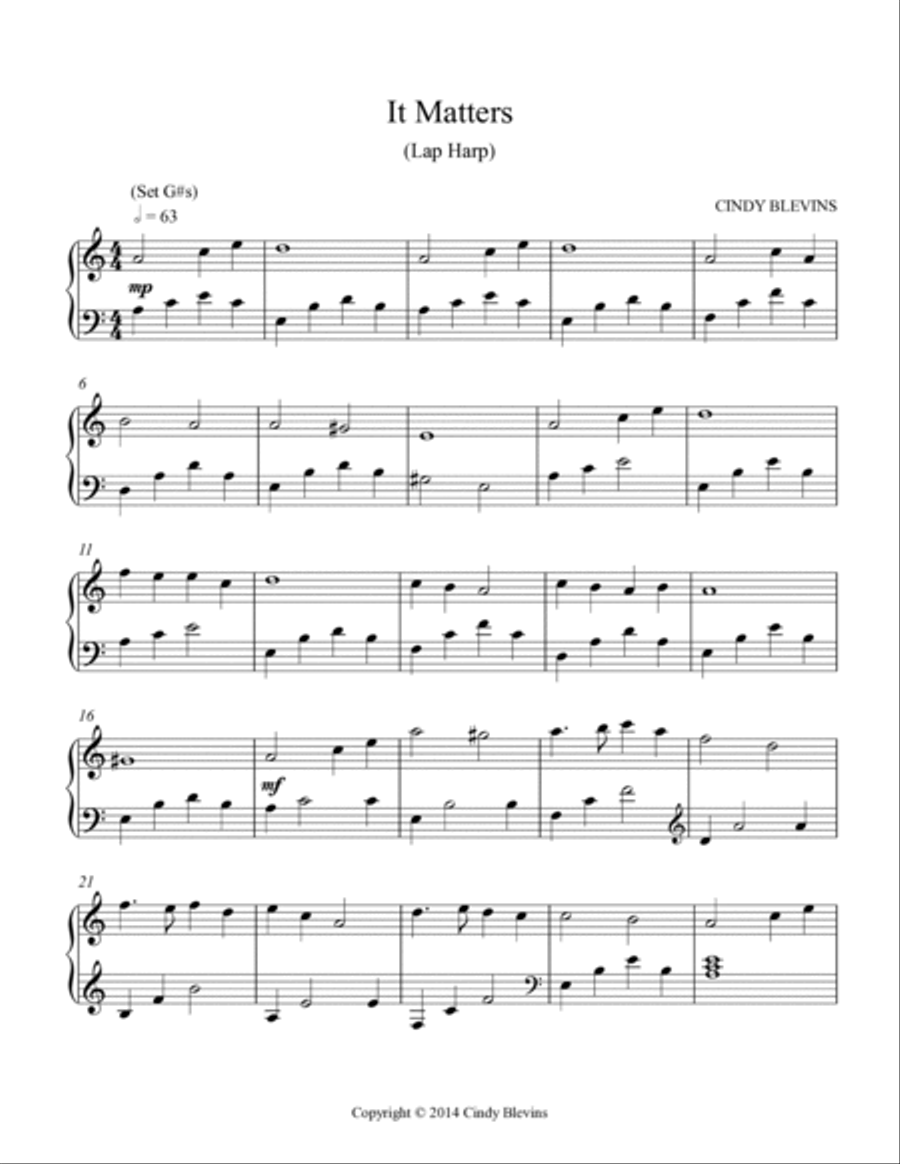 It Matters, original solo for Lap Harp Lap Harp scores gallery preview page 2