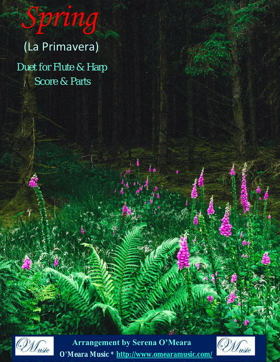 Spring (La Primavera), Duet for Flute & Harp Flute scores gallery preview page 1
